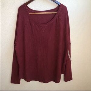 Sweet Romeo maroon burgundy long sleeve thermal shirt